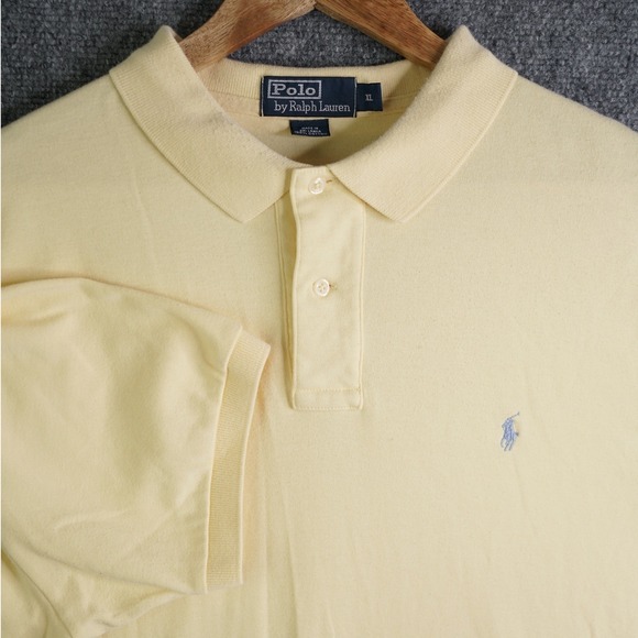 Polo by Ralph Lauren Other - Polo Ralph Lauren Mens XL Yellow Short Sleeve Cotton Pique Polo Shirt Blue Pony